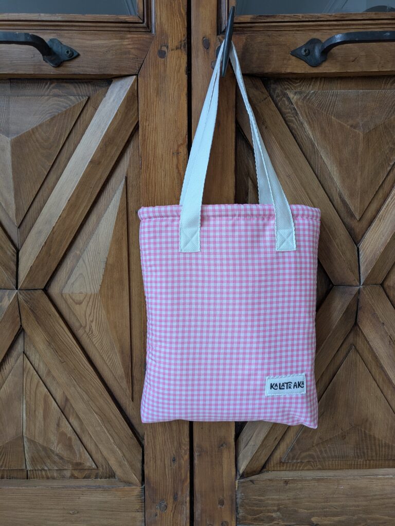 Tote bag vichí rosa
