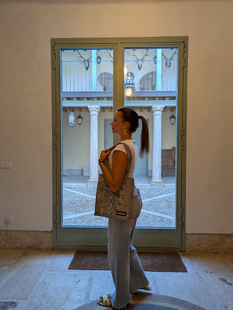 Tote bag animal print gris