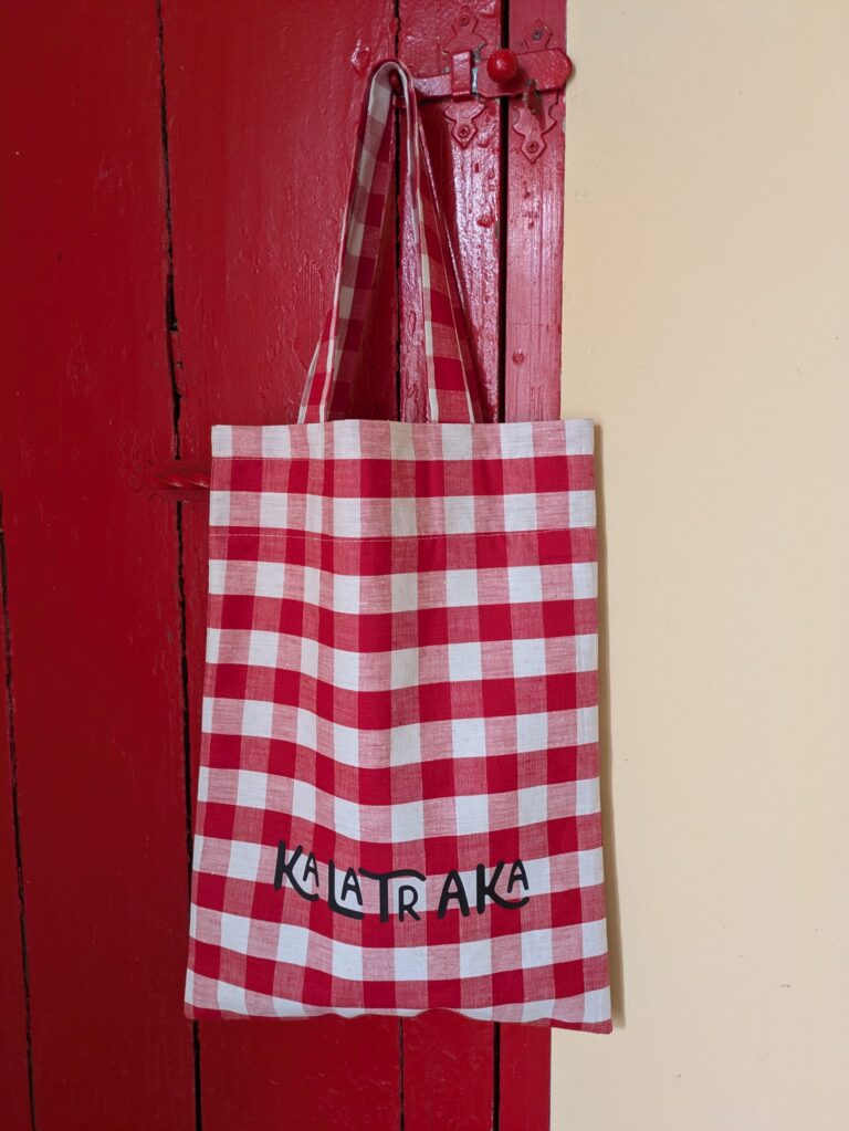 Tote bag de vichí rojo